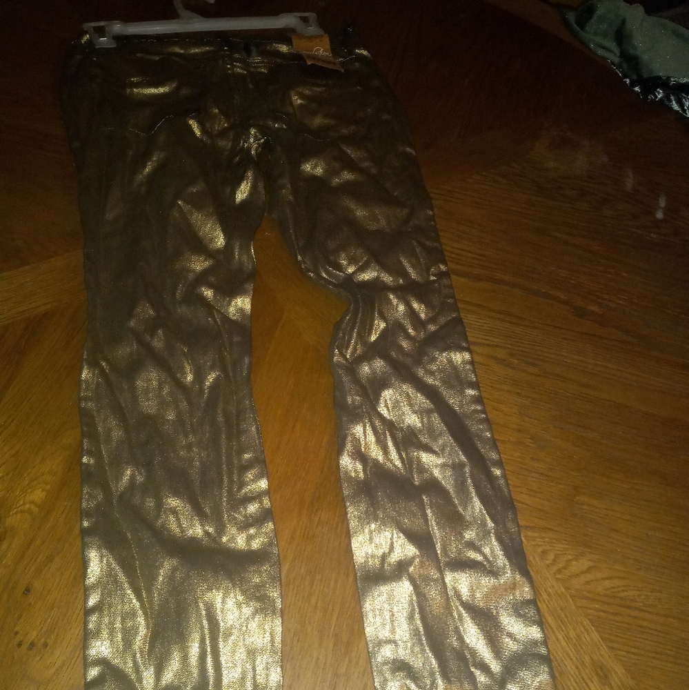 Gold skinny jeans